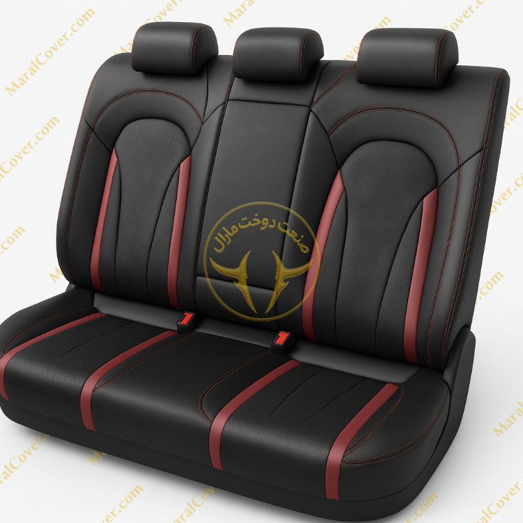 روکش چرم مشکی نوار زرشکی فونیکس FX چرم مارال