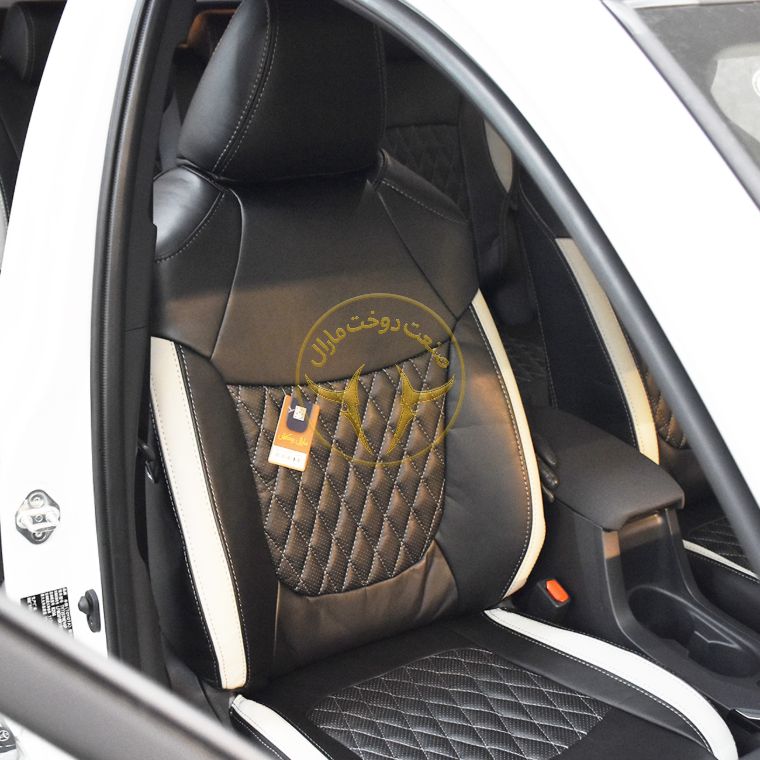 روکش صندلی چرم ضد تعریق کرولا کراس 2024 سفید - مشکی