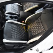 روکش صندلی چرم ضد تعریق کرولا کراس 2024 سفید - مشکی