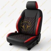 روکش صندلی چرم مشکی نوار قرمز SX5