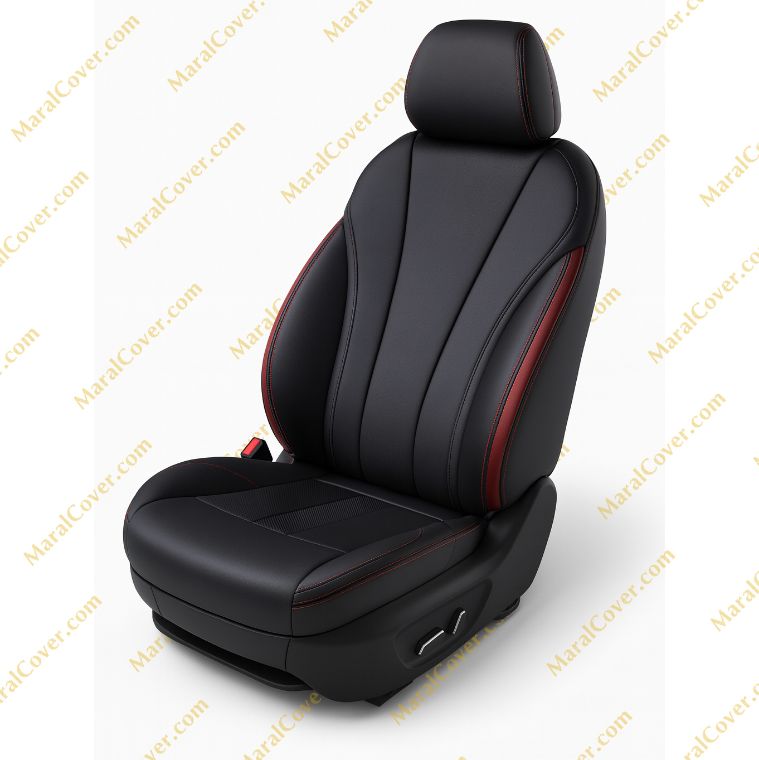 روکش چرم مشکی نوار زرشکی آریزو 6 پرو