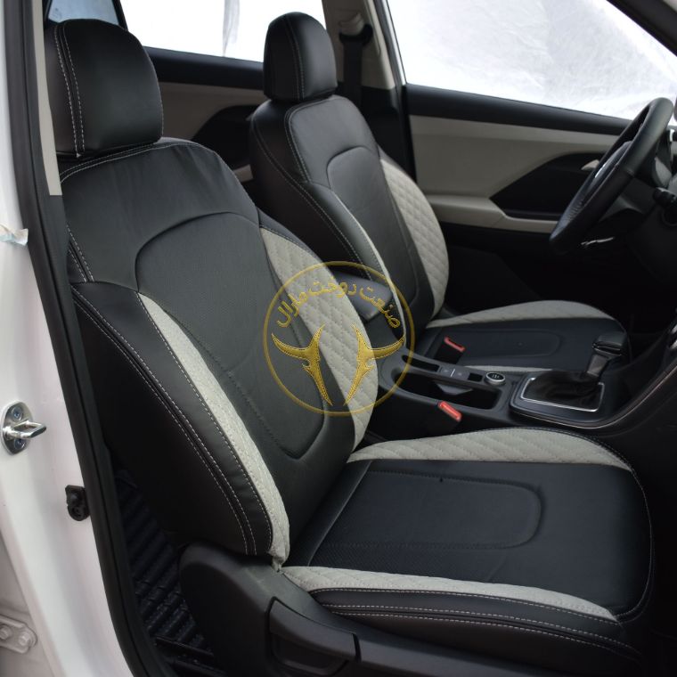 روکش صندلی کرتا مشکی چرم درجه یک