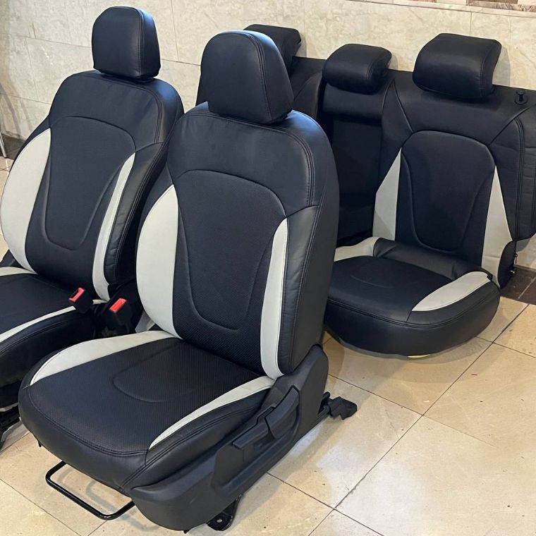 روکش صندلی کرتا مشکی چرم درجه یک