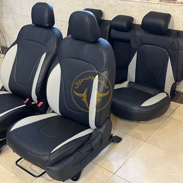 روکش صندلی کرتا مشکی چرم درجه یک