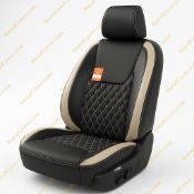 روکش چرم مشکی نوار کرم آریزو 6 ARIZO	