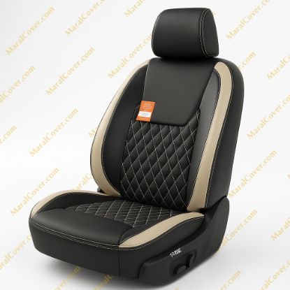 روکش چرم مشکی نوار کرم آریزو 6 ARIZO	