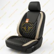 روکش چرم مشکی نوار کرم آریزو 6 ARIZO	