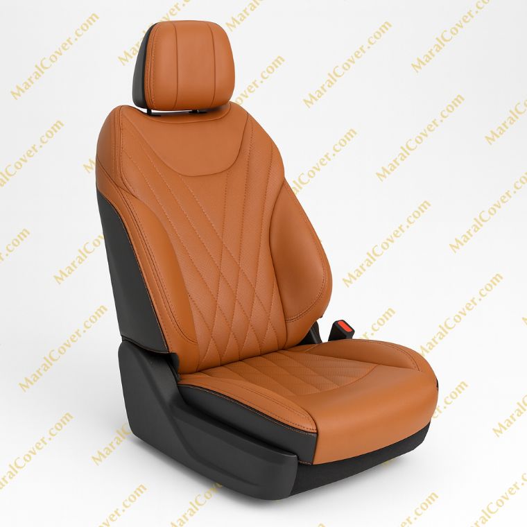روکش صندلی چرم مارون فابریکی تیگو 8 پرو.