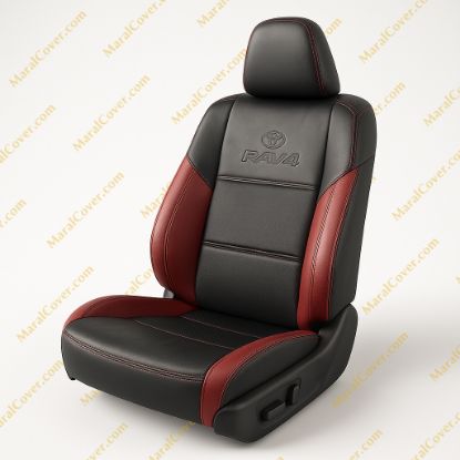 روکش چرم مشکی و زرشکی راوفور Rav4
