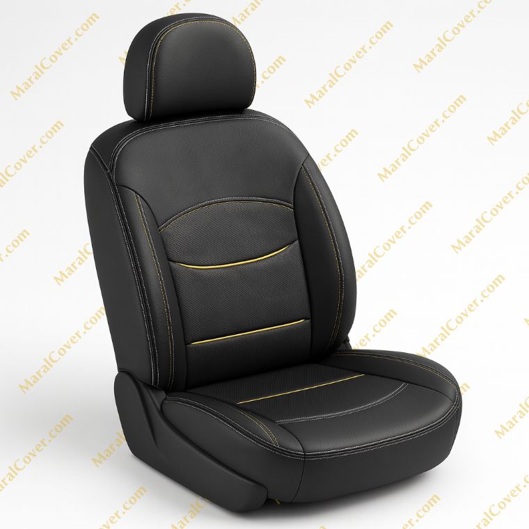 روکش صندلی چرم مدل پرو مفزی زرد 206