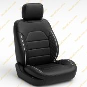 روکش صندلی چرمی سمند سورن مشکی نوار سفید