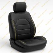 روکش صندلی چرمی سمند سورن مشکی نوار زرد