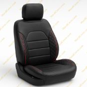 روکش صندلی چرمی سمند سورن مشکی نوار قرمز