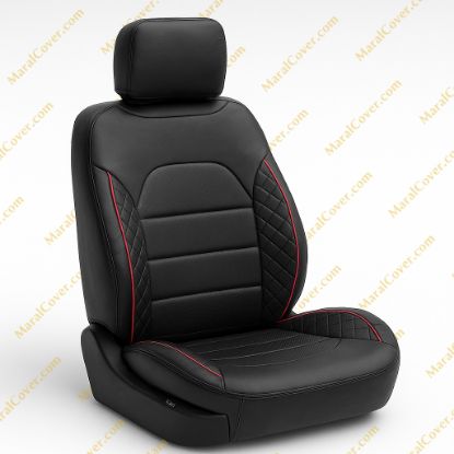 روکش صندلی چرمی سمند سورن مشکی نوار قرمز