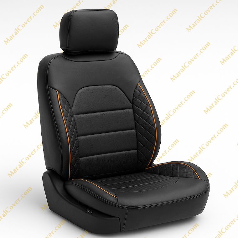 روکش صندلی چرمی سمند سورن مشکی نوار قرمز