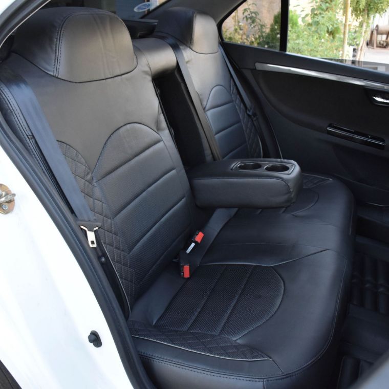 روکش صندلی چرمی سمند سورن مشکی نوار قرمز