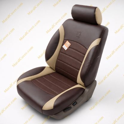 روکش چرم قهوه ای نوار کرم پرشیا 95 - 80