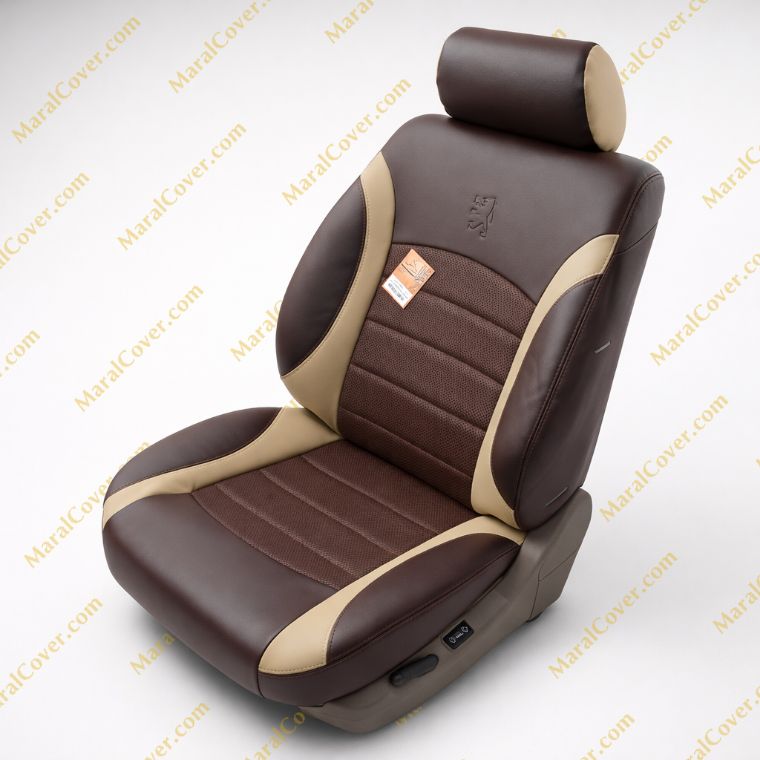 روکش چرم قهوه ای نوار کرم پرشیا 95 - 80