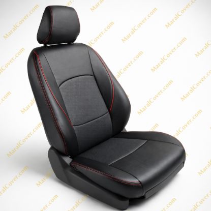 روکش چرم مشکی نوار قرمز کرولا هیبرید 2023 لوین