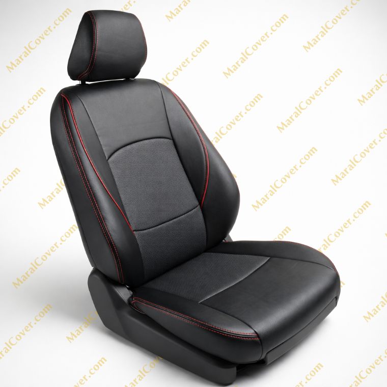 روکش چرم مشکی نوار قرمز کرولا هیبرید 2023 لوین