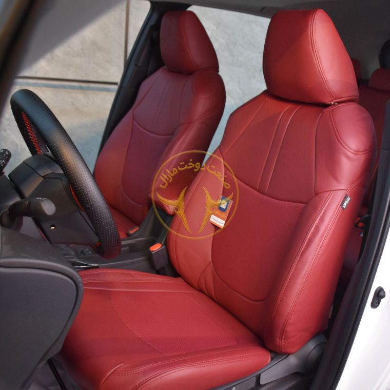 روکش صندلی چرم ضد تعریق کرولا کراس 2024 سفید - مشکی